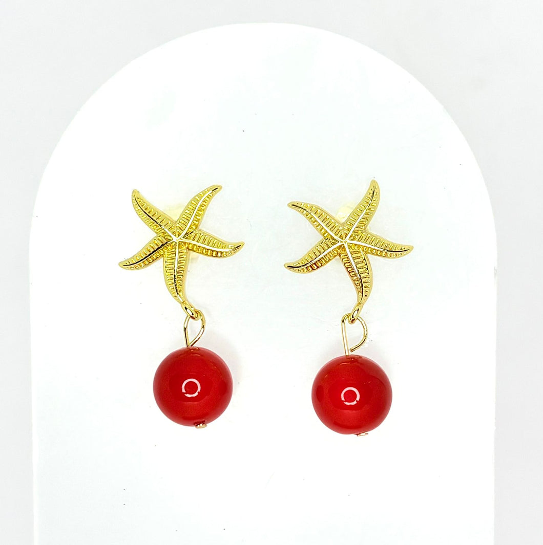 ARETES ESTRELLA Y PIEDRA