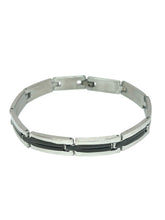 Cargar imagen en el visor de la galería, PULSERA ESLABONES PLANOS CON NEGRO
