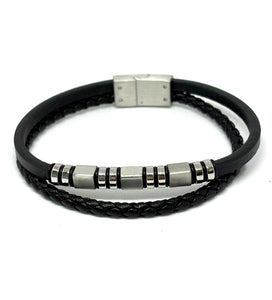 PULSERA DOBLE REDONDELES CUADRADOS