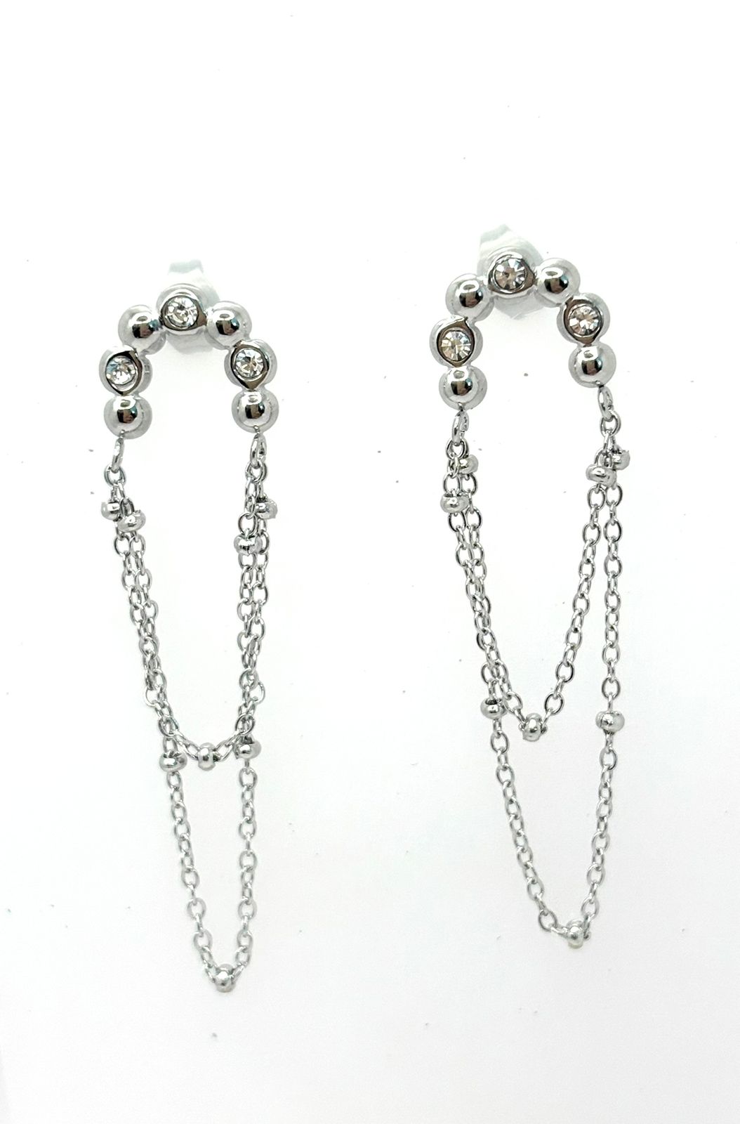 ARETES HERRADURA BOLITAS ZIRCONIA