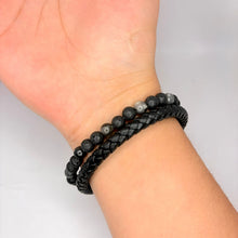 Cargar imagen en el visor de la galería, PULSERA DOBLE PIEL/PIEDRA CRISTAL
