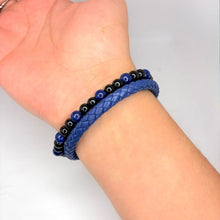 Cargar imagen en el visor de la galería, PULSERA DOBLE PIEL/PIEDRA CRISTAL
