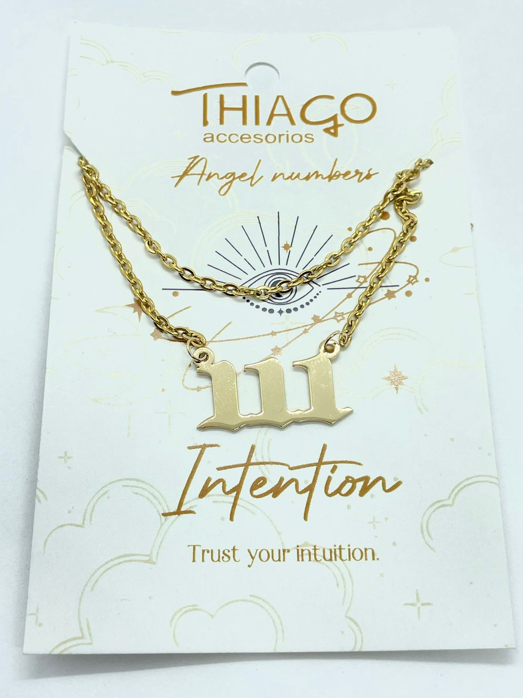 COLLAR ACERO ANGEL NUMBER INTENTION CHAPA