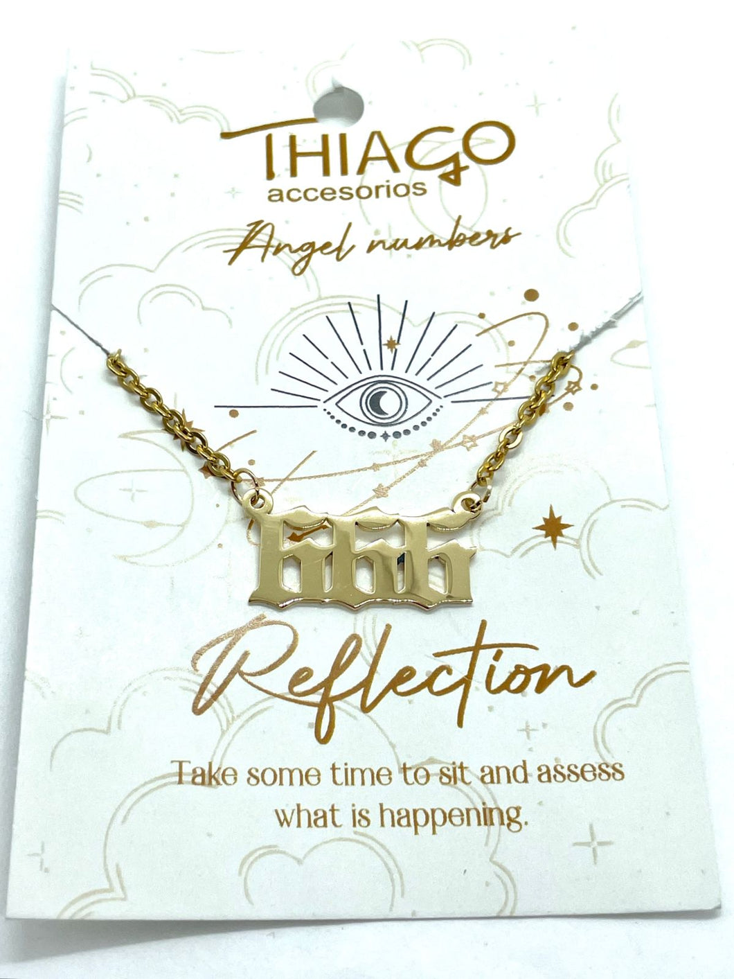 COLLAR ACERO ANGEL NUMBER REFLECTION CHAPA