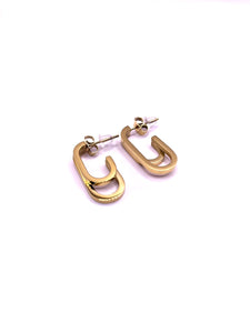 ARETES ACERO TIPO U DOBLE DORADO