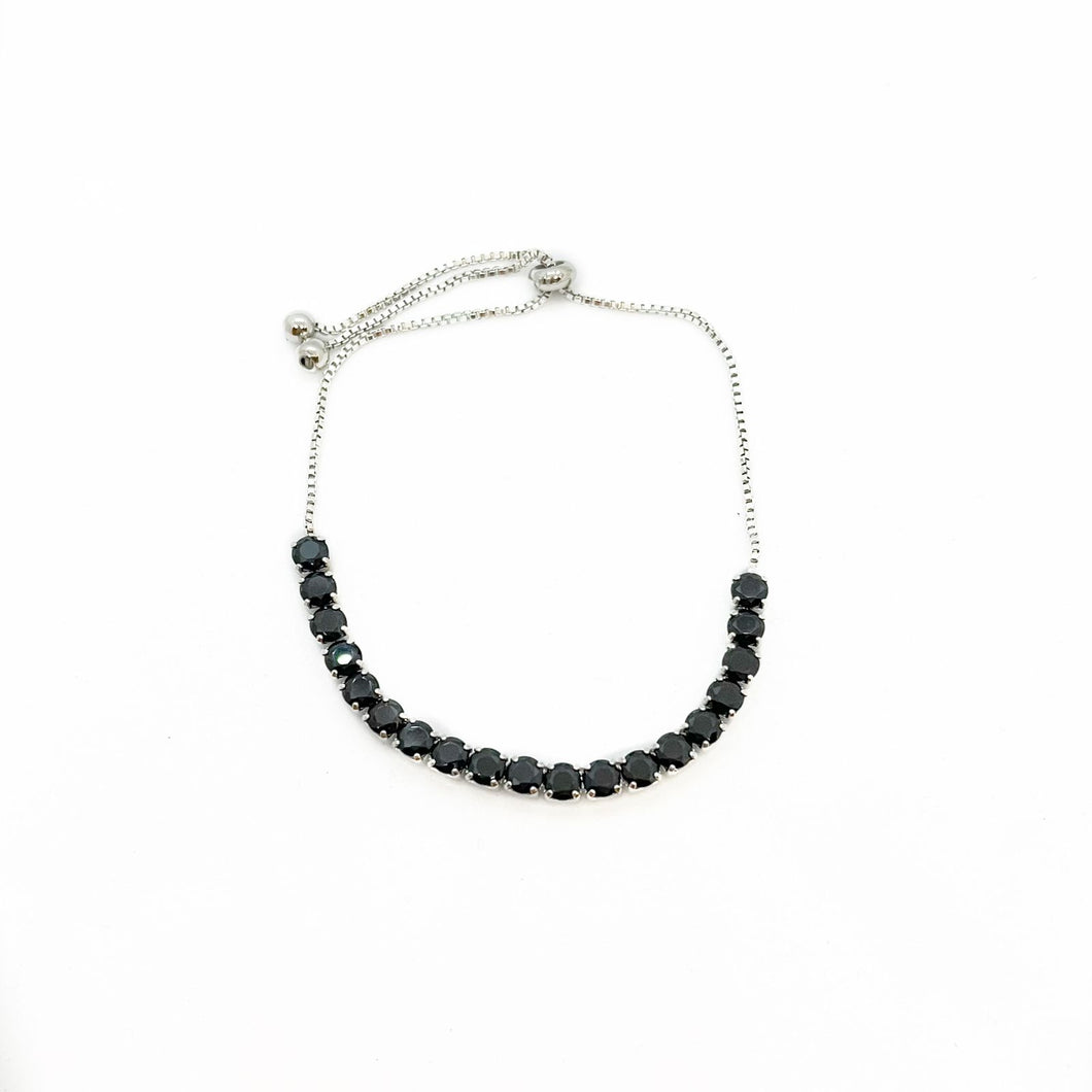 PULSERA CHAPA ZIRCONIA NEGRA